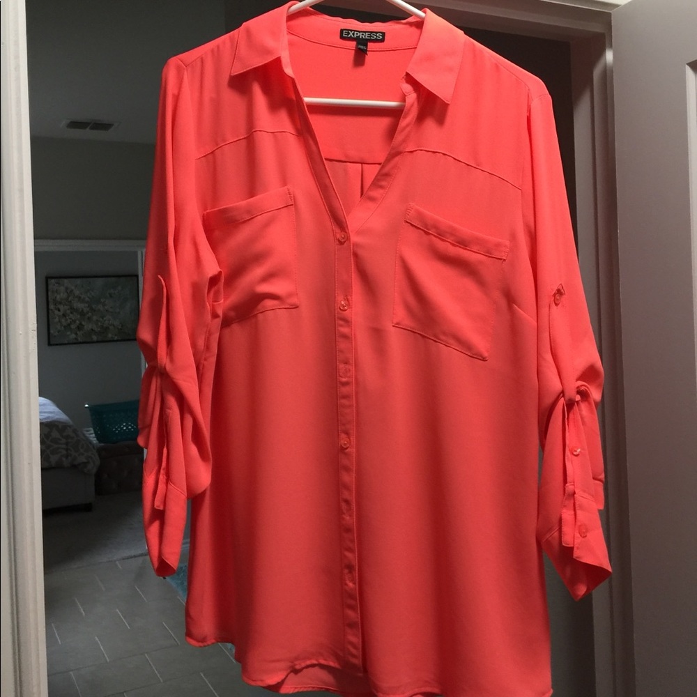 Express Neon Coral Top
